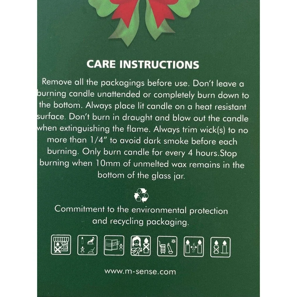M&SENSE Christmas Collection Scented Candle Frosted Pine - New In Box